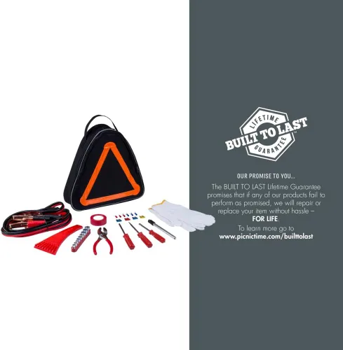 Miniatura 8 de PICNIC TIME NCAA - Kit de emergencia para automóvil de emergencia, asistencia lateral de seguridad para vehículos con cables de puente y kit