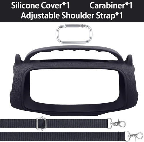 Miniatura 3 de Funda de silicona compatible con JBL Charge 5 Altavoz Bluetooth portátil impermeable (Cubierta de silicona negra)
