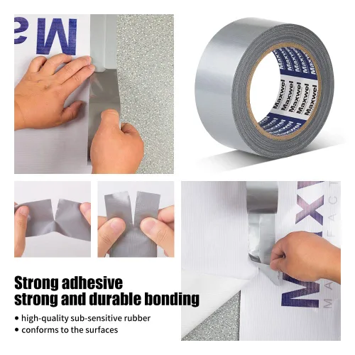Miniatura 3 de Cinta adhesiva resistente al agua, 1.88 pulgadas, 35 yardas, cinta adhesiva plateada desgarrable sin residuos, adhesivo fuerte para reparación