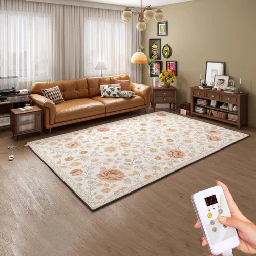 Miniatura 10 de Tapete eléctrico de grafeno, alfombra eléctrica con calefacción, calentador de piso interior con temporizador, calentamiento rápido, para oficina