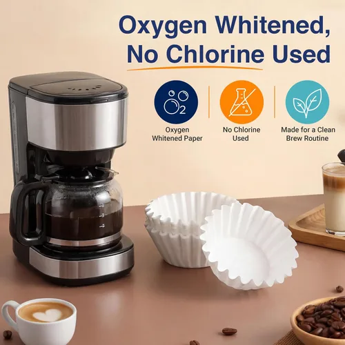 Miniatura 5 de Filtros de café para cesta de 4 tazas (100, blanco)