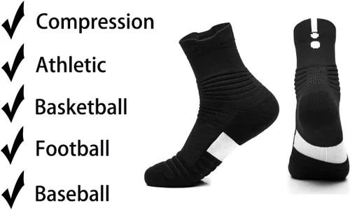 Miniatura 2 de Yoknatt Elite - Calcetines de baloncesto gruesos para ciclismo, calcetines deportivos para hombres, mujeres y niños