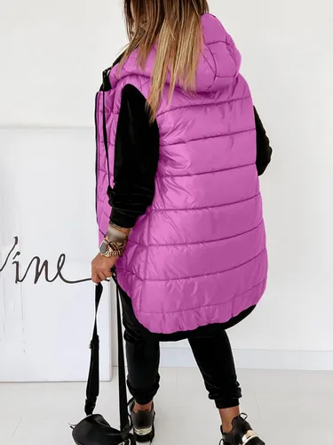 Miniatura 3 de Kaxindeb Chaleco con capucha para mujer, ligero, con cremallera, acolchado, con bolsillos