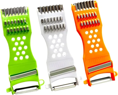 Aliotech 3 unids 5 en 1 de mano de plástico multifunción cocina pelador rallador herramienta de corte para verduras, pepino, patata, zanahorias,