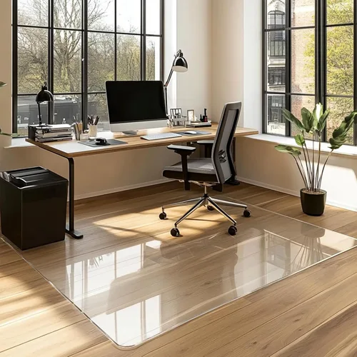Miniatura 9 de Tapete para silla de oficina para suelo duro, tapete para silla de computadora de 48 x 36 pulgadas, protector de suelo de escritorio multiusos