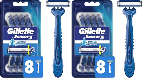 Miniatura 12 de Maquinillas de afeitar desechables Gillette Sensor3 Comfort para hombres, 8 unidades, Lubrastrip se desliza fácilmente sobre tu piel