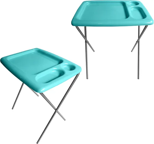 Miniatura 13 de Bandeja/mesa plegable de TV (juego de 2), color negro, 17 x 22 x 26 pulgadas, bandejas portátiles para interiores y exteriores con espacio