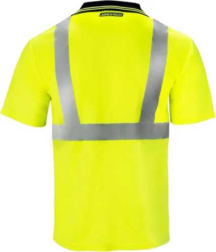 Miniatura 3 de JORESTECH Polo de alta visibilidad, ANSI clase 2, ropa de trabajo de seguridad, tela Birdseye con cinta reflectante Amarillo