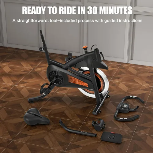 Miniatura 7 de Exercise Bike Stationary Bike Indoor Cycling Bicycle for Home Gym Spinning Bike 300 lbs Weight Capacity Adjustable Seat/Handlebar for Office Cardio