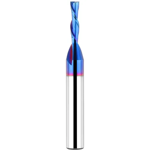 Broca de fresadora en espiral CNC de 1/8 pulgadas de diámetro de corte, vástago de 1/4 pulgadas con corte hacia abajo, fresa de carburo sólido para