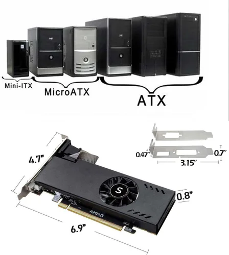 Miniatura 3 de Radeon RX 550 - Tarjeta gráfica de perfil bajo, 4 GB GDDR5 de 128 bits, HDMI VGA DVI-D, tarjeta de video para juegos de PC, GPU de computadora