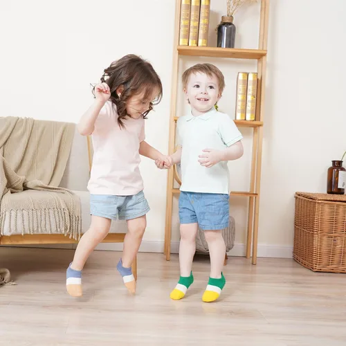 Miniatura 6 de J Poqobog Calcetines tobilleros antideslizantes para bebés, niños y niñas con suela antideslizante