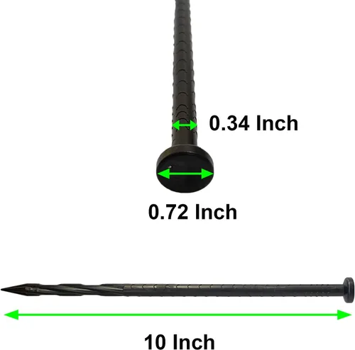 Miniatura 2 de Estacas de anclaje en espiral para paisaje, 10 en 25 piezas, de plástico, para césped artificial, adoquín, barrera de malezas, carpintería, tienda
