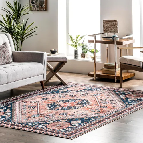 Miniatura 6 de nuLOOM Nevaeh - Alfombra de pasillo ultrafina lavable a máquina, 2 pies 6 pulgadas x 8 pies, color azul