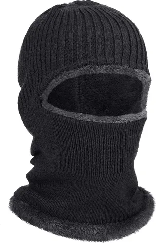 Blulu Máscara de esquí para hombres de punto máscara facial completa de invierno pasamontañas de 1 agujero sombrero de esquí para clima frío hombres