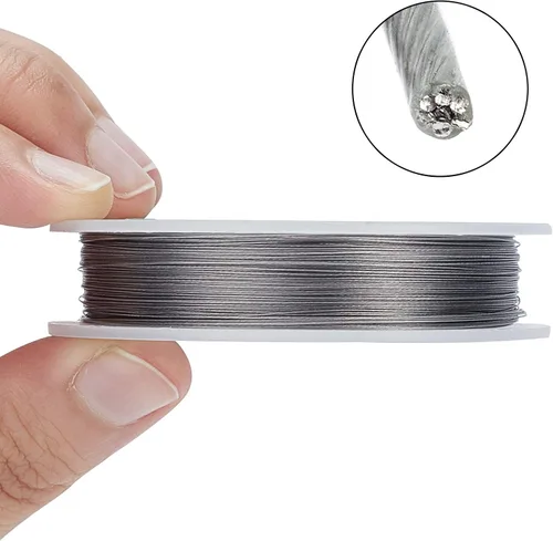 Miniatura 7 de BENECREAT Alambre de Cuentas de 7 Hilos (0.01 in, 490 pies), alambre de acero inoxidable recubierto de nailon para hacer joyas, collares