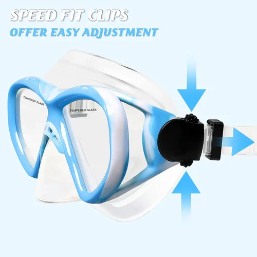 Miniatura 4 de ACQCES Gafas de natación para niños, máscara de buceo para niños y niñas de 5 a 15 años, gafas de natación antivaho de dos colores con cubierta