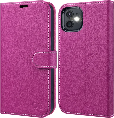 Miniatura 12 de OCASE Compatible con Funda iPhone 12/Compatible con Funda Billetera iPhone 12 Pro, Funda de Cuero PU con Tapa y Portadores de Tarjetas con Bloqueo