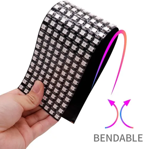 Miniatura 5 de WS2812B RGB LED Digital Flexible Panel de luz direccionable individualmente WS2812 8X8 16X16 8X32 Módulo LED Matriz Pantalla DC5V