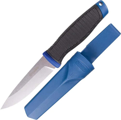 Ganzo G806-BL Cuchillo de hoja fija 8CR14 Hoja de acero inoxidable Mango ergonómico antideslizante Camping Caza Pesca al aire libre EDC Cuchillo con