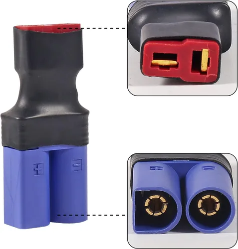 Miniatura 5 de 4 unids EC5 a T-Plug Deans Estilo Macho Hembra RC Adaptador EC5 Macho a T-Plug Hembra, EC5 Hembra a T-Plug Macho para RC Lipo Batería