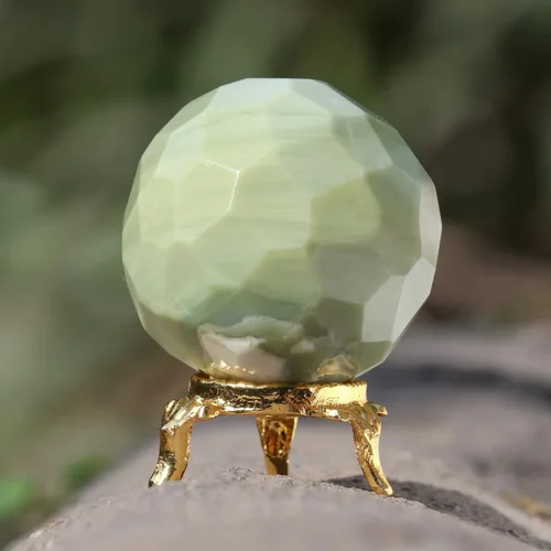 Miniatura 10 de Crocon Bola de esfera de piedra de sangre africana de 1.969 in con soporte de metal, más de 1400 quilates, bola de piedras preciosas curativas