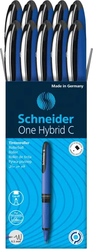 Miniatura 2 de Schneider One Hybrid C Rollerball, punta cónica híbrida de 0.020 in, barril azul claro, tinta negra, caja de 10 bolígrafos (183201)