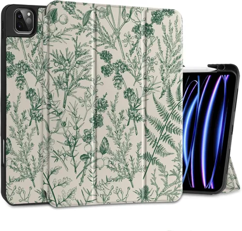 Miniatura 21 de DONGKE Funda para iPad Pro de 12.9 pulgadas 6ª generación 2022, soporte para lápiz integrado + soporte triple + encendido automático/apagado + funda