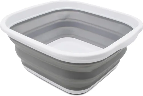 Miniatura 8 de SAMMART Tina plegable de 5.5 L (1.4 galones) - Tina plegable - Lavabo portátil - Tina de plástico que ahorra espacio (gris oscuro/negro, 1)