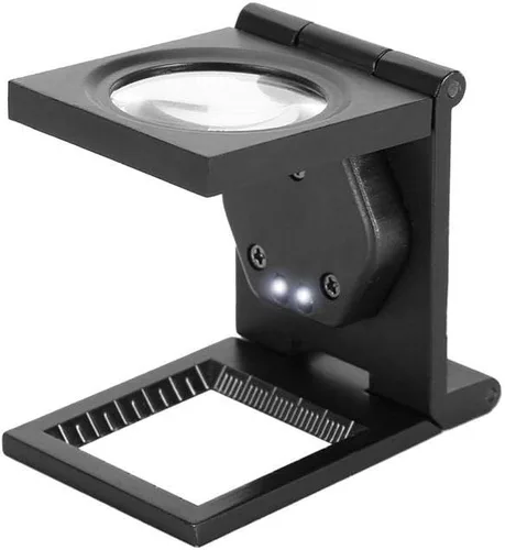 Miniatura 9 de Lupa de 30X para joyeros, lupa plegable portátil de bolsillo con luz LED, lupa de aleación de zinc para reparación de computadora, herramienta