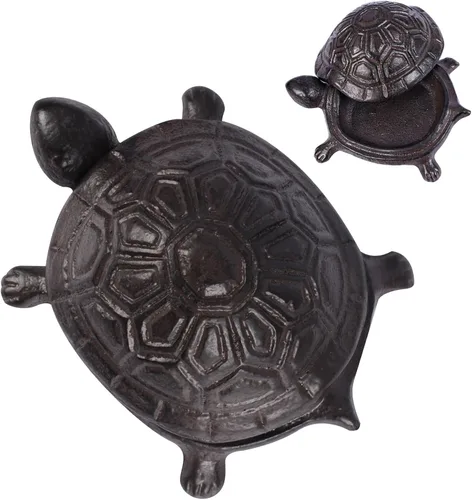 Miniatura 9 de Escondite de llaves de tortuga de hierro fundido para exteriores - Escondite de llaves de repuesto impermeable para esconder una llave