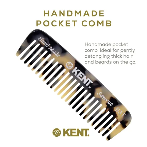 Miniatura 3 de Kent 93T Tokyo White - Peine para barba para hombre, peine de dientes anchos para hombre, ideal para bigotes y barbas y vello facial, peines Blanco