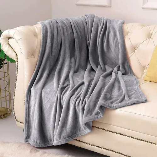 Miniatura 11 de KMUSET Manta de Tiro Súper Suave Premium de Franela de Forro Polar Sedosa Tamaño de Tiro Beige Microfibra Manta Ligera para Uso en Todas