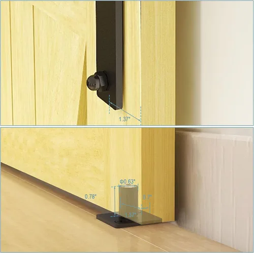 Miniatura 4 de Kit de herrajes para puertas correderas de granero de 48 pulgadas, kit de rodillos de alta resistencia de 4 pies para puertas de 11 pulgadas x 4