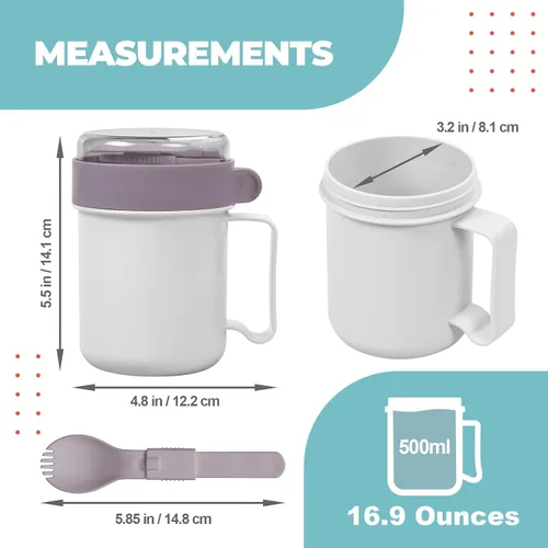 Miniatura 7 de MATICAN Taza de sopa para microondas con tapa, recipiente para sopa con tapa para fideos ramen, sopa, bebidas, apto para microondas, incluye
