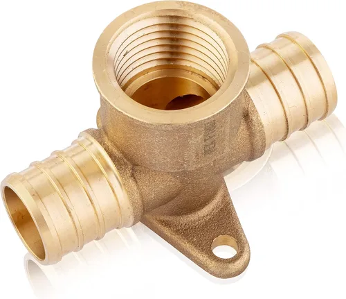 Miniatura 16 de EFIELD 1/2 "Pex x 1/2" Pex x 1/2" hembra NPT Drop-ear Tee, Latón Crimp Fitting, (PEX1807170)