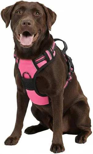 Miniatura 8 de Arnés para perro sin tirones, chaleco táctico verde XL, arnés extra grande de nailon 900D resistente con asas de fácil control, chaleco acolchado