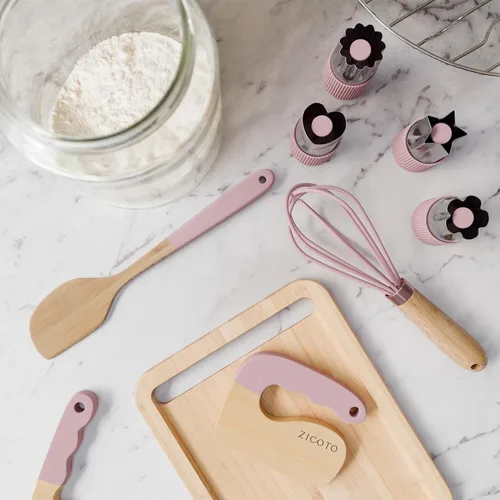 Miniatura 4 de Juego de cocina y horneado de madera para niños - Herramientas de cocina seguras y reales que brindan a los niños pequeños una experiencia de cocina