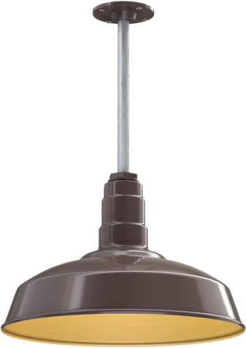 Miniatura 26 de Steel Lighting Co. Carson Barn Light Colgante montado en el techo Cúpula de 16 pulgadas Cable negro Luz de acero de estilo industrial