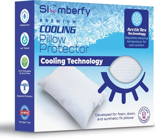 Miniatura 7 de Slumberfy - Protector de almohada de bambú impermeable de tamaño estándar, fundas de almohada premium con protección contra alergias, funda