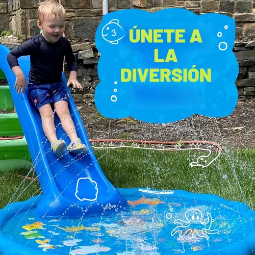 Miniatura 3 de SplashEZ Almohadilla de salpicaduras 3 en 1, aspersor para niños y piscina de bebés para aprender, piscina con rociadores para niños pequeños