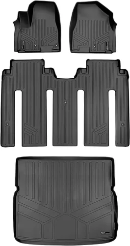 Miniatura 18 de MAXLINER - Juego de alfombrillas de 2 filas de ajuste personalizado para todo tipo de clima, compatible con Kia Sedona 2015-2021