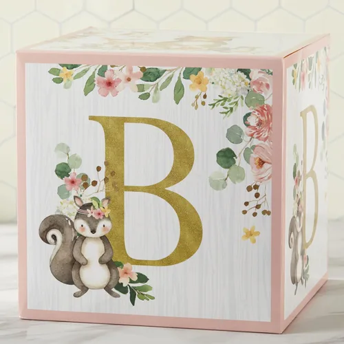 Miniatura 5 de Cajas de bebé rosa de bosque de Kate Aspen con letras para decoración de baby shower, foto de exhibición y decoración de guardería