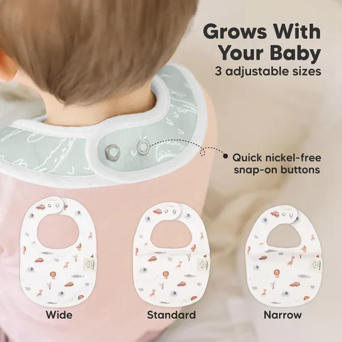 Miniatura 4 de Paquete de 8 baberos orgánicos para niños y niñas, baberos de algodón suave para babear y dentición para bebés niñas y niños, extra absorbentes