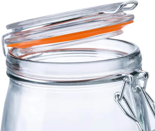 Miniatura 5 de Diamond Star Recipiente hermético de vidrio para cocina, tarros Mason con tapas, recipiente multiusos para alimentos, harina, pasta, café, dulces