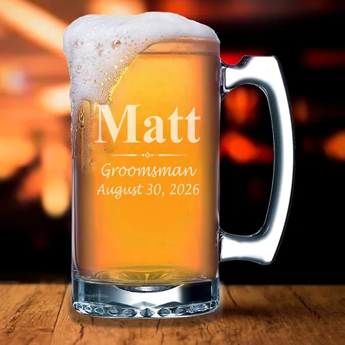 Miniatura 5 de My Personal Memories Juego de 4, juego de 8 y más tazas de cerveza grabadas personalizadas de padrinos de boda de 16 onzas, regalos personalizados