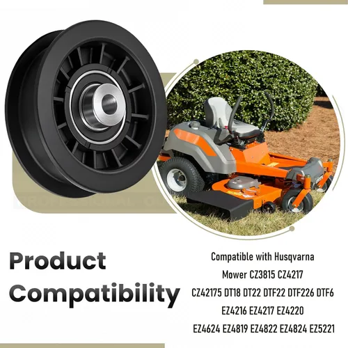 Miniatura 7 de Karbay 539110311 Reemplazo de polea tensora plana (3/8 pulgadas de diámetro interior y 3-1/2 pulgadas de diámetro) compatible con Husqvarna Cu-b