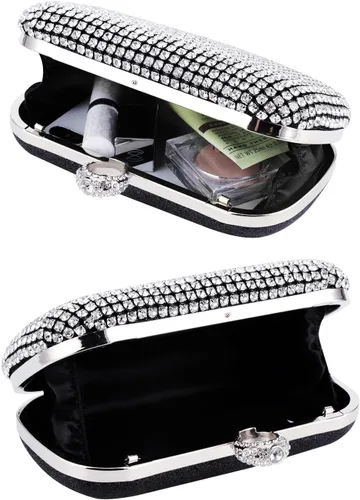 Miniatura 3 de Evevictor Bolso de mano de noche para mujer, bolso de noche brillante para cóctel, graduación, fiesta, bolso de noche pequeño de cristal para boda