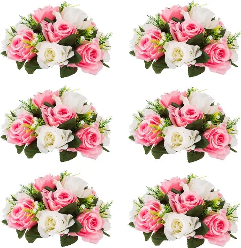 Miniatura 58 de Centros de mesa de flores para mesas de boda: decoraciones de mesa de Halloween, bolas de flores negras, centros de mesa para compromiso, ceremonia