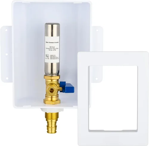 Miniatura 14 de Caja de salida para máquina de hielo con pararrayos de martillo de agua de acero inoxidable, entrada de sudor de 1/2 pulgada (MIP) y conexión
